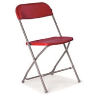 Flat Back Folding Chair - Burgundy