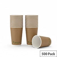 Go-Pak Double Wall Coffee Cup 16oz PLA Lined 20x25 Kraft (Pack of 500) B04014EU