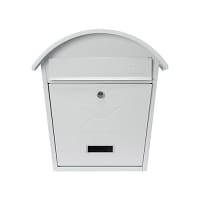 Burg Wachter Classic MB06 White Galvanized Steel Post Box H380 x W364 x D134mm