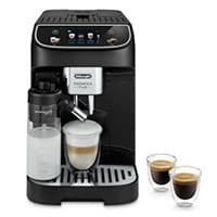 De’Longhi Magnifica Plus Automatic Coffee Machine Black with 15 Pre-set Drinks, 15 bar Pressure, 1.8 L Water Tank, 250 g Bean Grinder & Auto Milk Frother