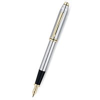 Cross Townsend Medalist Fountain Pen Polished Chrome with 23KT Gold-Plated Trims and Medium 23KT Gold-Plated Nib