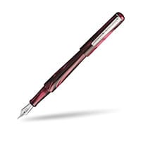 Tom Hessin Charles Collection Castle Claret Fountain Pen with Chrome Trim - Iridium Nib Medium