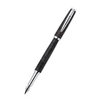Tom Hessin Edinburgh Collection Stockbridge Stone Fountain Pen With Chrome Trim and Stainless Steel Medium Nib