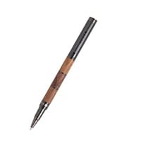 Tom Hessin Revolution Collection Rustic Rollerball Pen with Wooden Barrel and Gunmetal Trims