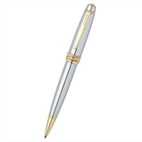 Cross Bailey Medalist Ballpoint Pen Polished Chrome with 23 Karat Gold-Plated Trims