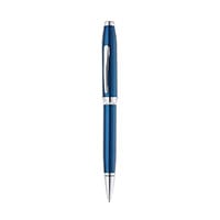 Cross Foundry Glossy Translucent Blue Lacquer with Polished Chrome Trims Ballpoint Pen