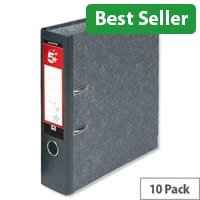 5 Star Office Lever Arch File 70mm A4 Cloudy Grey Pack of 10