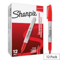 Sharpie Red Permanent Marker - Fine Tip, Pack of 12