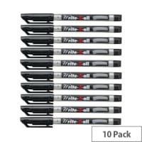 Stabilo Write-4-all Permanent Marker Fine 0.7mm Black (Pack of 10)