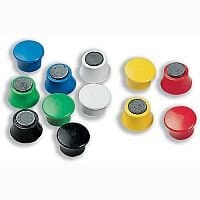 Nobo Magnetic Round Plastic Magnets Assorted Colours 18mm Pack 12
