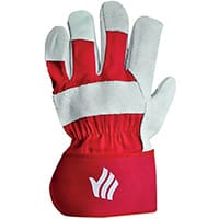 Polyco Premium Rigger Gloves Chrome Selected Leather Red Pack of 10 LR158R
