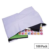 Strong Polythene Mailing Bag 595x430mm White Protective Envelopes Pack of 100