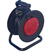 Heavy Duty 2-Way 13 Amp Extension Reel 25m Black