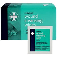 Reliance Medical Pack of 100 Reliwipe Wound Cleansing Wipes 745