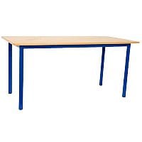Rectangular Primary School Table Beech Blue Legs 1200x600x650mm