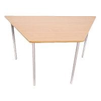 Trapezoidal Preschool Tables Beech White Frame 1200x600x600x500mm