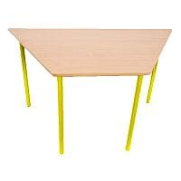 Trapezoidal Primary School Classroom Table Beech/Yellow 1200x600x600x550mm
