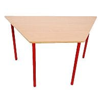 Trapezoidal Primary School Classroom Table Beech/Red 1200x600x600mm