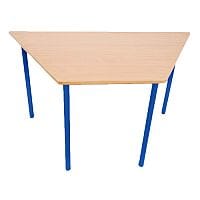 Trapezoidal Primary School Classroom Table Beech/Blue 1200x600x650mm