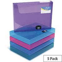 Rapesco Rigid Box File Polypropylene 40mm 1048 Assorted Pack of 5