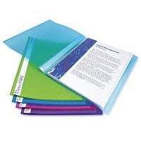 Rapesco A4 Flexi Display Book 20 Pocket Bright Assorted 10pk