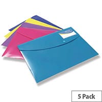 Rapesco ID Popper Wallet A4 Plus Assorted Pack of 5 0701