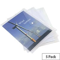 Rapesco ECO Popper Wallet A4 Clear Pack of 5 1040