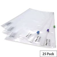 Rapesco A4 Plus Zippi Bag with Plastic Zip Pack of 25 Clear 0796