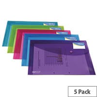 Rapesco ID Popper Wallet Translucent Assorted Pack of 5