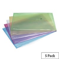 Rapesco Popper Wallet A3 Pastel Assorted Pack of 5