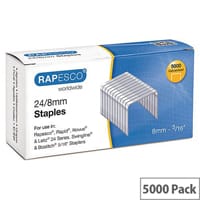 Rapesco Staples 8mm 24/8 Pk 5000