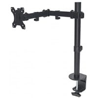 Manhattan TV & Monitor Mount, Desk, Full Motion, 1 screen, Screen Sizes: 10-27 Inches, Black, Clamp Assembly, VESA 75x75 to 100x100mm, Max 8kg, Lifetime Warranty, Clamp, 8 kg, 33 cm (13 Inches), 81.3 cm (32 Inches), 100 x 100 mm, Black