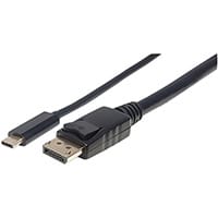 Manhattan USB-C to DisplayPort Cable, 4K@60Hz, 1m, Male to Male, Black, Equivalent to Startech CDP2DP1MBD, Three Year Warranty, Polybag, 1 m, USB Type-C, DisplayPort, Male, Male, Straight