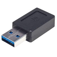Manhattan USB-C to USB-A Adapter - Female to Male - USB 3.1, SuperSpeed+, 10 Gbps Speed - Colour: Black
