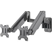 Manhattan Dual Screen TV & Monitor Mount, Wall, Full Motion (Gas Spring), 2 screens, Screen Sizes: 17-32, Black, Dual Screen, VESA 75x75 to 100x100mm