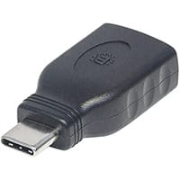 Manhattan USB-C to USB-A Adapter, Male to Female, 5 Gbps (USB 3.2 Gen1 aka USB 3.0), Equivalent to Startech USB31CAADG, SuperSpeed USB, Black, Lifetime Warranty, Polybag, USB C, USB A, Black