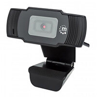 Manhattan USB Webcam, Two Megapixels, 1080p Full HD, USB-A, Integrated Microphone, Adjustable Clip Base, 30 frame per second, Black, Box, 2 MP, 1920 x 1080 pixels, 30 fps, 1080p, MJPEG, 70°