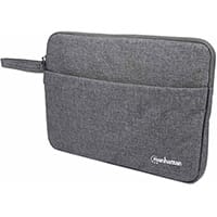 Manhattan Seattle Laptop Sleeve 14.5 Inches, Grey, Padded, Extra Soft Internal Cushioning, Main Compartment with double zips, Zippered Front Pocket, Carry Loop, Water Resistant and Durable, Notebook Slipcase, Three Year Warranty, Sleeve case, 36.8 cm (14.