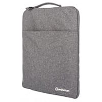 Manhattan Seattle Laptop Sleeve 15.6 Inches, Grey, Padded, Extra Soft Internal Cushioning, Main Compartment with double zips, Zippered Front Pocket, Carry Loop, Water Resistant and Durable, Sleeve case, 39.6 cm (15.6 Inches), 260 g
