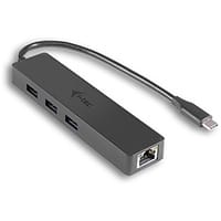 i-tec Advance USB-C Slim Passive HUB 3 Port + Gigabit Ethernet Adapter, USB 3.2 Gen 1 (3.1 Gen 1) Type-C, RJ-45, USB 3.2 Gen 1 (3.1 Gen 1) Type-A, 5000 Mbit/s, Black, LAN, 0.16 m