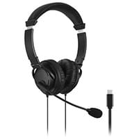 Kensington USB-C Computer Headset - Binaural Stereo Headphones with Microphone, Headset, Head-band, Suitable for Calls, Gaming & Music, 270° Boom Mic, 4cm Driver, Wired USB-C Connector - Colour: Black K97457WW