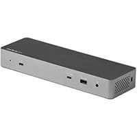 StarTech.com Thunderbolt 3 Dock w/ USB-C Host Compatibility - Dual 4K 60Hz DisplayPort 1.4 or Dual HDMI Monitors - Single 8K - TB3/USB-C Laptop Docking Station - 96W PD, 5xUSB - 10Gbps, Wired, Thunderbolt 3, 96 W, 3.5 mm, Black, Grey, 40 Gbit/s
