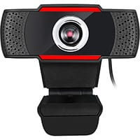 Adesso CyberTrack H3 Webcam - for Gaming, School, Office - 1.3 MP, 1280x720px, 30fps, M-JPEG, USB 2.0 - Internet WebCam for PC, Laptop, SmartTV, Notebook - Colour: Black, Red CYBERTRACK H3