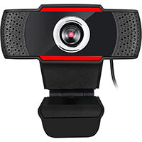 Adesso CyberTrack H3 Webcam - for Gaming, School, Office - 1.3 MP, 1280x720px, 30fps, M-JPEG, USB 2.0 - Internet WebCam for PC, Laptop, SmartTV, Notebook - Colour: Black, Red CYBERTRACK H3
