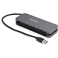 StarTech.com 4 Port USB 3.0 Hub - USB-A to 4x USB-A - SuperSpeed 5Gbps Portable USB 3.1 Gen 1 Type-A Hub - USB Bus Powered - Laptop/Desktop USB Hub with Long Cable 11 Inches & Cable Management, USB 3.2 Gen 1 (3.1 Gen 1) Type-A, USB 3.2 Gen 1 (3.1 Gen 1) T