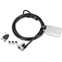 Kensington Universal 3-in-1 Keyed Laptop Lock, 1.8 m, Key, Carbon, Silver