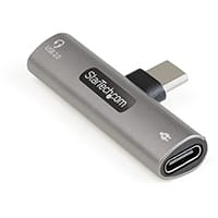 StarTech.com USB C Audio & Charge Adapter - USB-C Audio Adapter w/ USB-C Audio Headphone/Headset Port and 60W USB Type-C Power Delivery Pass-through Charger - For USB-C Phone/Tablet/Laptop, USB 2.0 Type-C, USB 2.0, 480 Mbit/s, Silver, Metal, 60 W