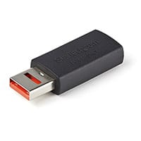 StarTech.com Secure Charging USB Data Blocker Adapter – Male to Female USB-A Charge-Only Adapter – No-Data Charge/Power-Only Adapter for Phone/Tablet – Data Blocking USB Protector Adapter, USB 2.0 Type-A, USB 2.0 Type-A, Black