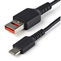 StarTech.com 3ft (1m) Secure Charging Cable – USB-A to USB-C Data Blocker Charge-Only Cable – No-Data Power-Only Charger Cable for Phone/Tablet – Data Blocking USB Protector Adapter Cable, 1 m, USB A, USB C, USB 2.0, 480 Mbit/s, Black
