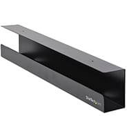 StarTech.com Under Desk Cable Management Tray - Office/Standing Desk Cable Tray Organizer - Desk/Table Mount Holder for Cords/Wire/Power Strip - Computer Cable Manager - 23-1/2 InchesL x 4-1/2 InchesD, Cable tray, Desk, Steel, Black